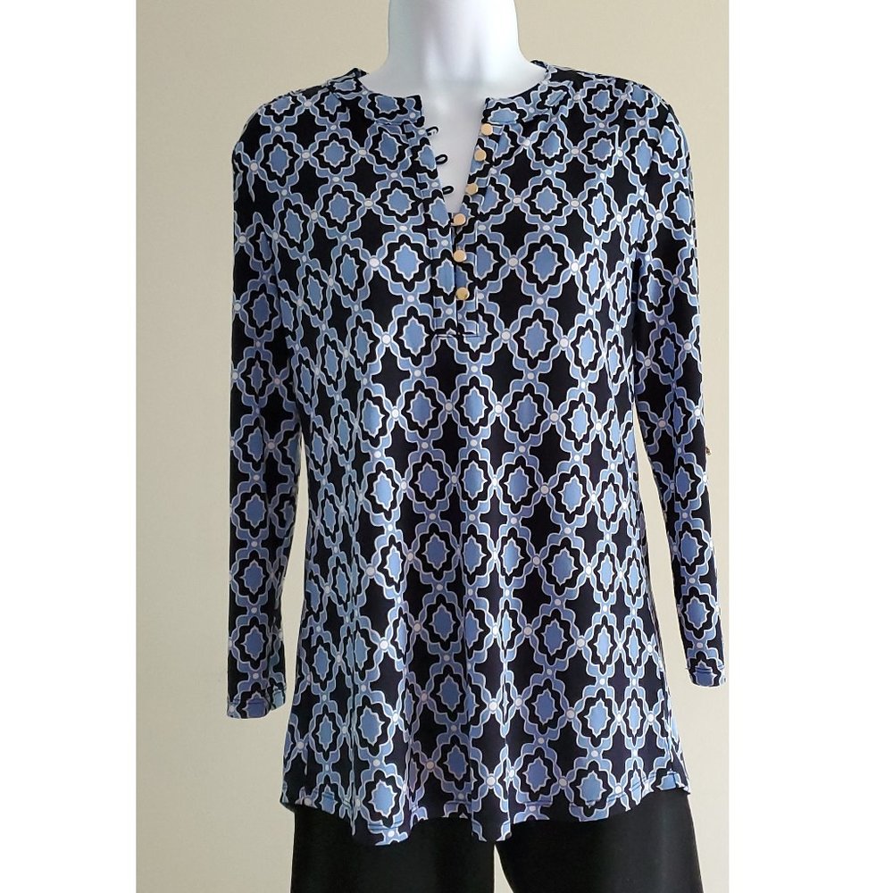 CHARTER CLUB Blue Tunic Top - XS (PRE-OWNED)
